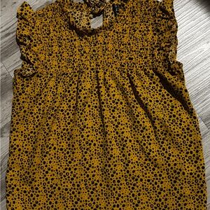 Yellow and Black Polka Dot Women's Skirt